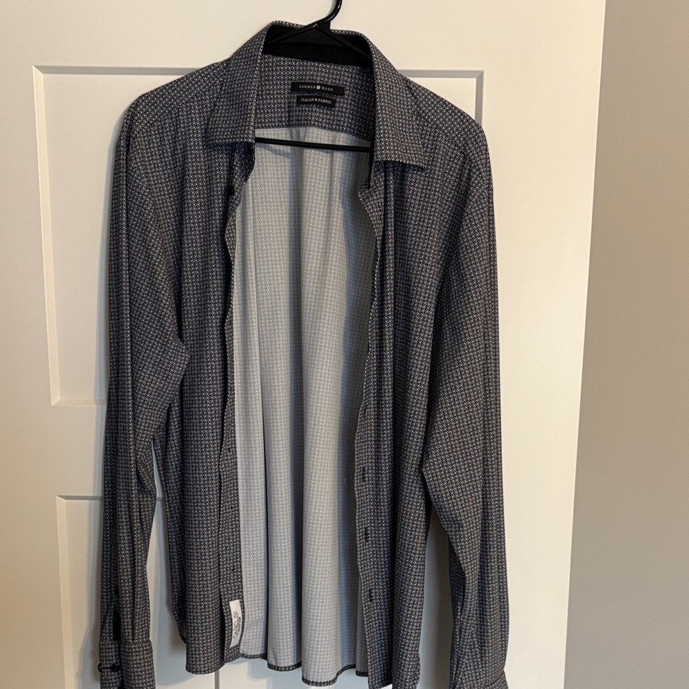 Men's Hammer Made Black and White Button-Up Shirt